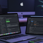 Blog banner showing a MacBook, iPad, and iPhone displaying the HTTPBot native REST API client application in dark mode. The image promotes the need for a native REST API client across all Apple devices (iOS, iPadOS, macOS).